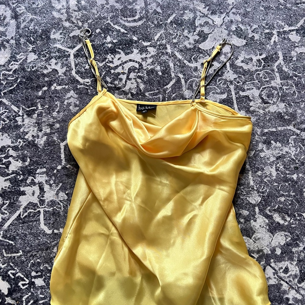 Nicole Miller Gold Asymmetrical Sleeveless Camisole